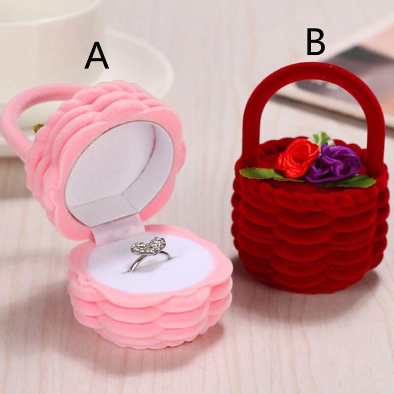 

1pc Flower Basket Ring Storage Box, Multicolor
