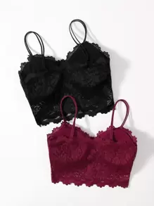 2 gói đồ lót ren hoa dài bralette - Nhiều màu - Xem 2