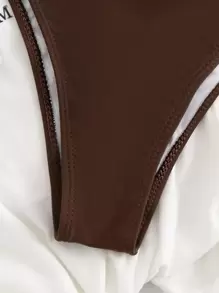 Swim SXY Summer Beach Solid High Cut Bikini Panty - Coffee Brown - View 3