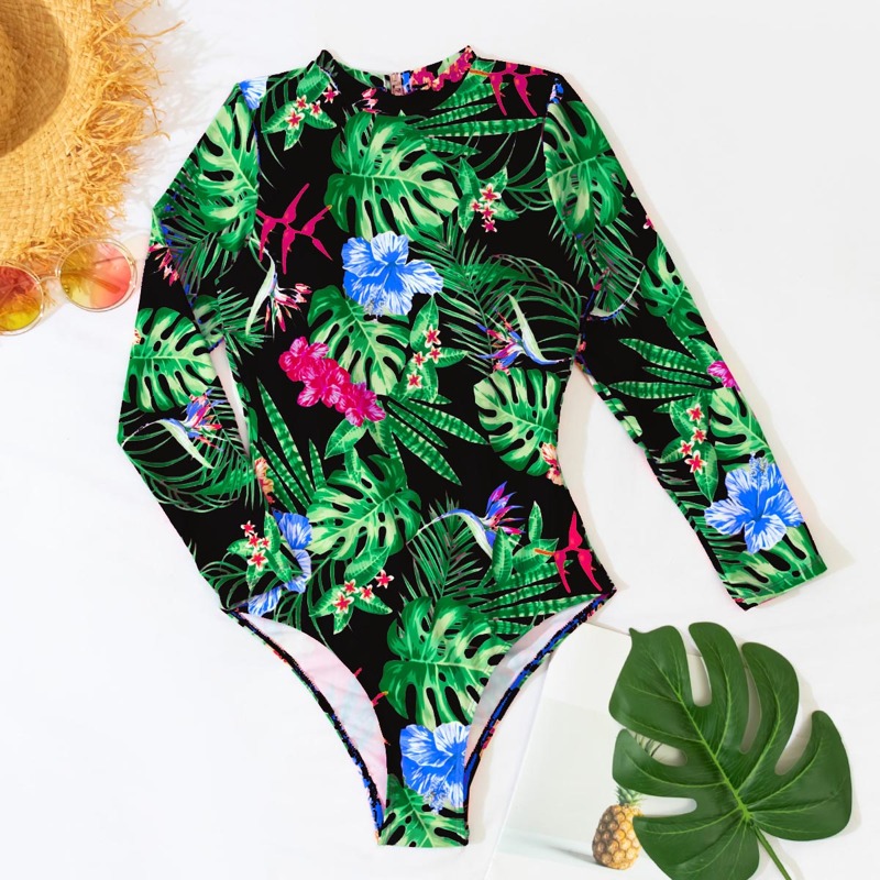 

Floral & Tropical One Piece Swimsuit, Multicolor