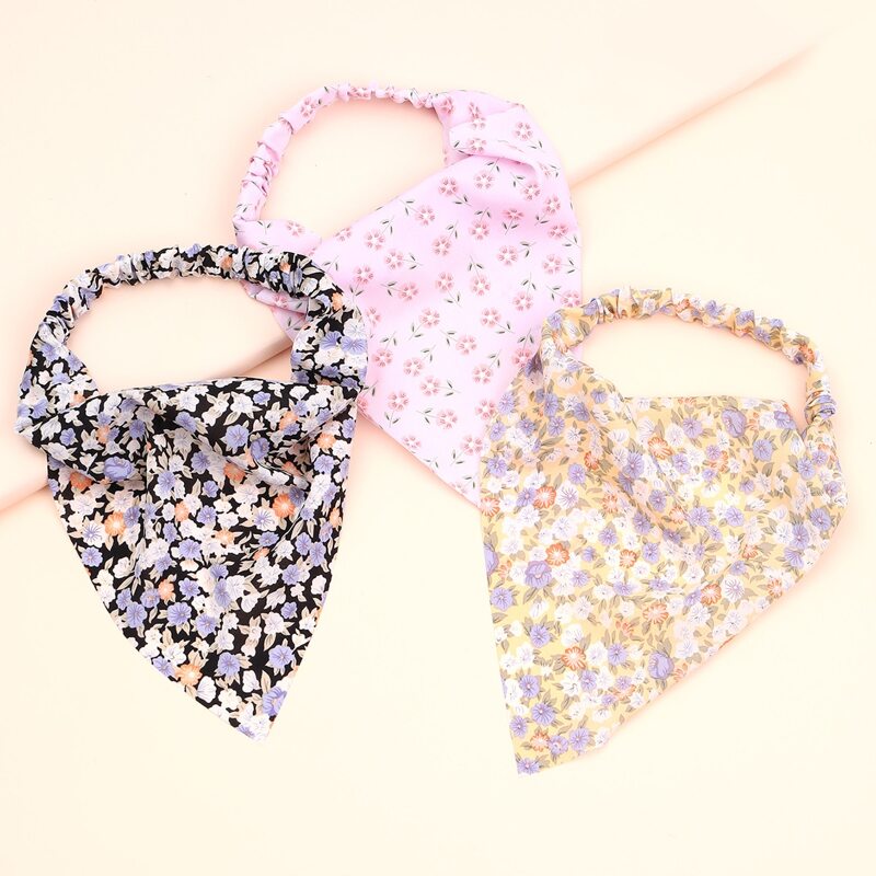 

3pcs Floral Print Hair Band, Multicolor