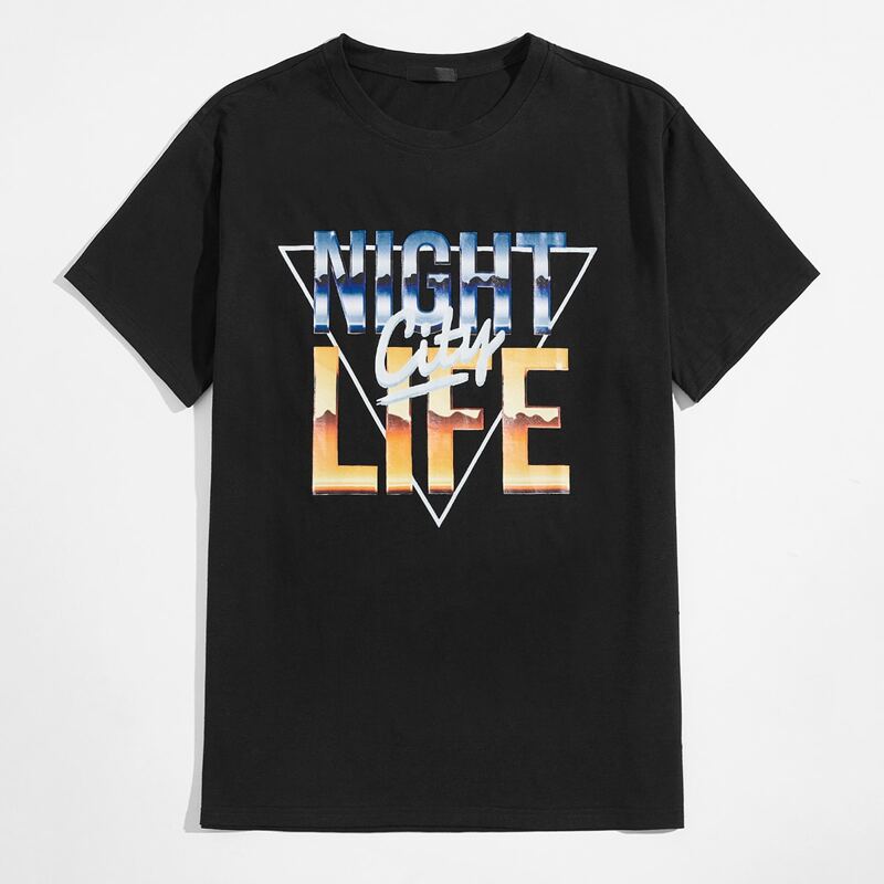 

Guys Letter Graphic Tee, Black