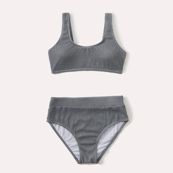 

High Waisted Bikini Swimsuit, Grey
