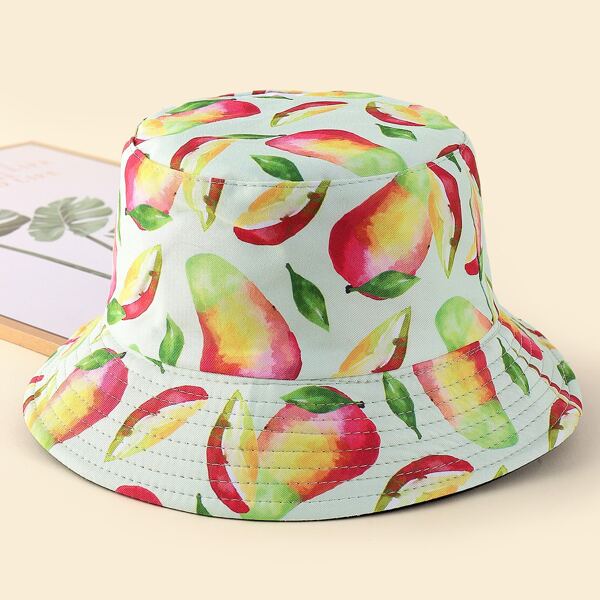 

Fruit Print Reversible Bucket Hat, Multicolor