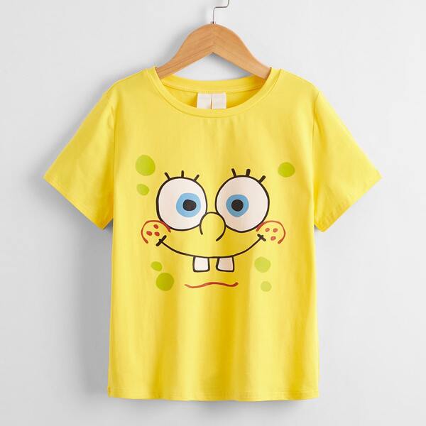 

Boys Cartoon Graphic Tee, Yellow