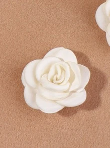 3入組花朵裝飾髮夾 - 白色 - 查看 3