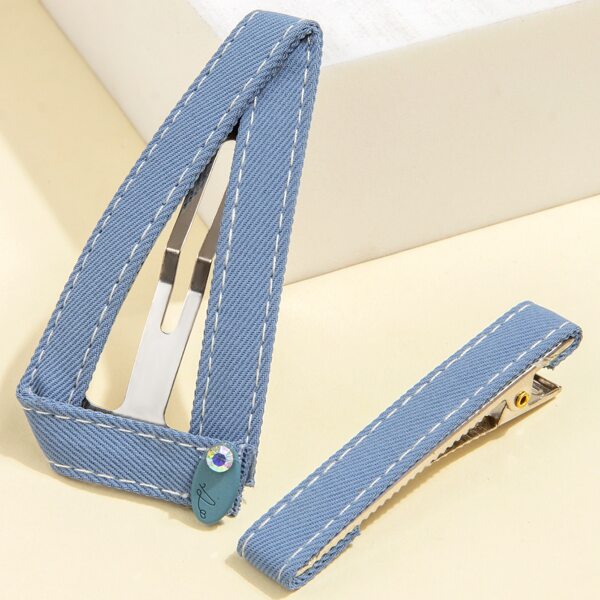 

2pcs Geometric Hair Clip, Blue