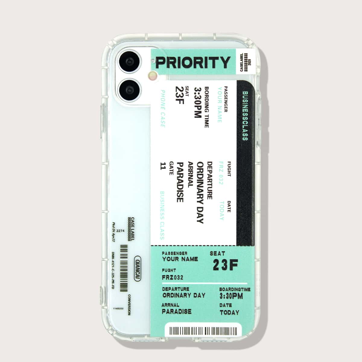 

Air Ticket Pattern iPhone Case, Multicolor