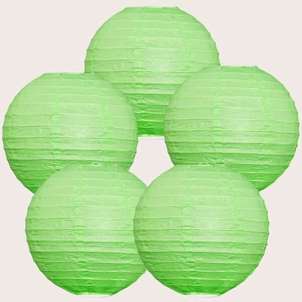 

5pcs Decorative Chinese Paper Lantern, Green