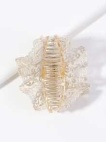 Lace Decor Hair Claw - White - View 2