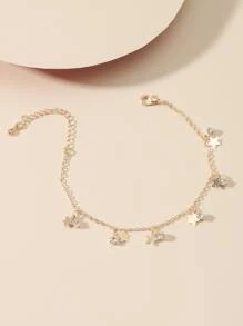 Star Charm Anklet - Yellow Gold - View 2