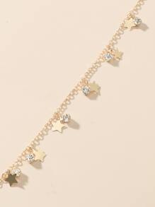 Star Charm Anklet - Yellow Gold - View 3