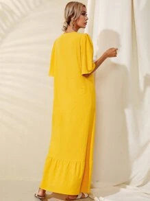 Váy Ả Rập Nghề thêu Hình học Boho - Màu vàng - Xem 2