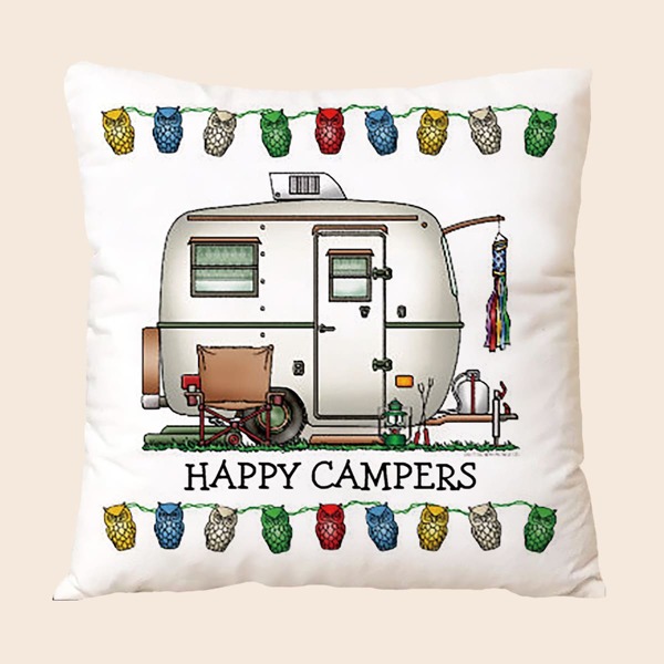 

Campervan Print Cushion Cover Without Filler, Multicolor