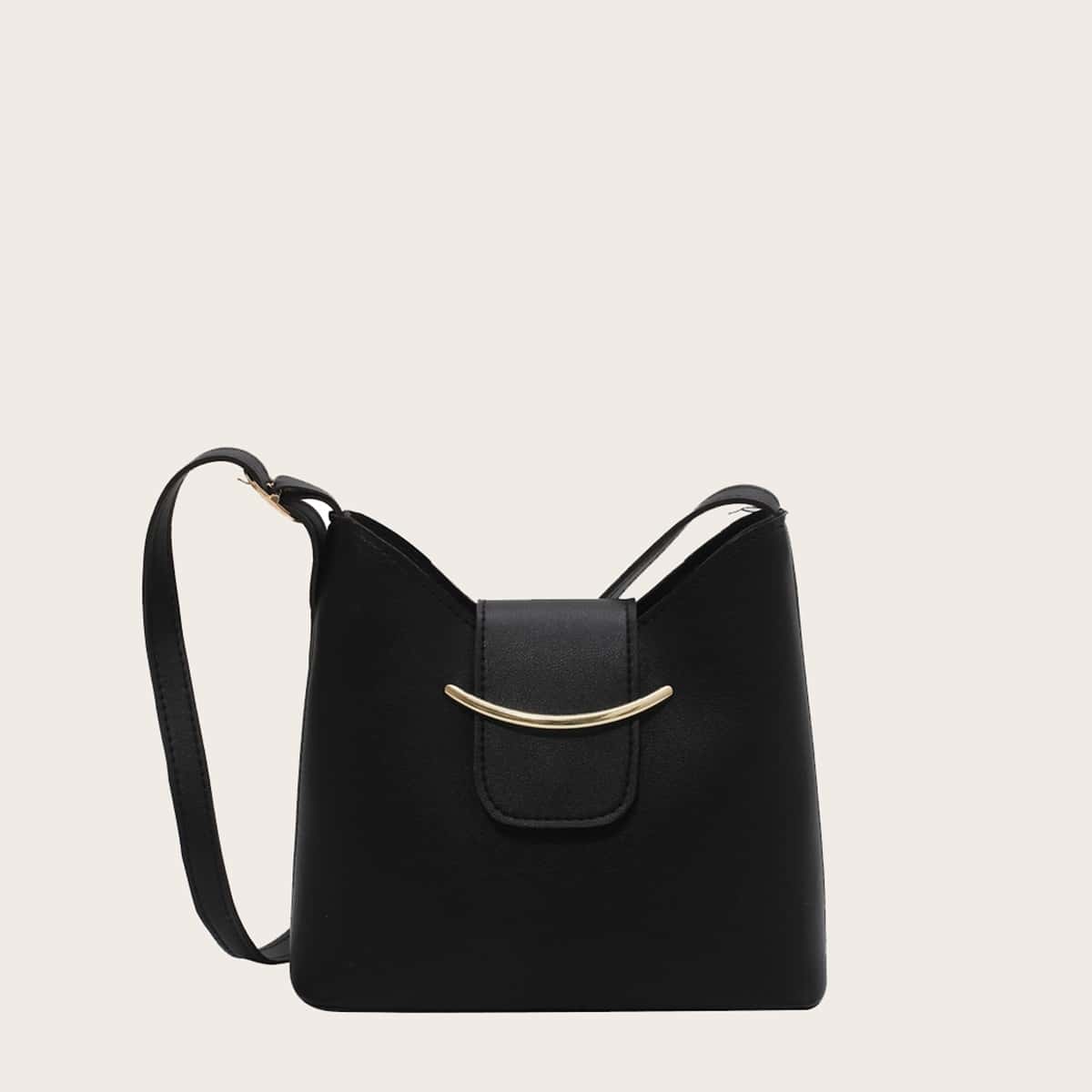 

Solid Crossbody Bag, Black