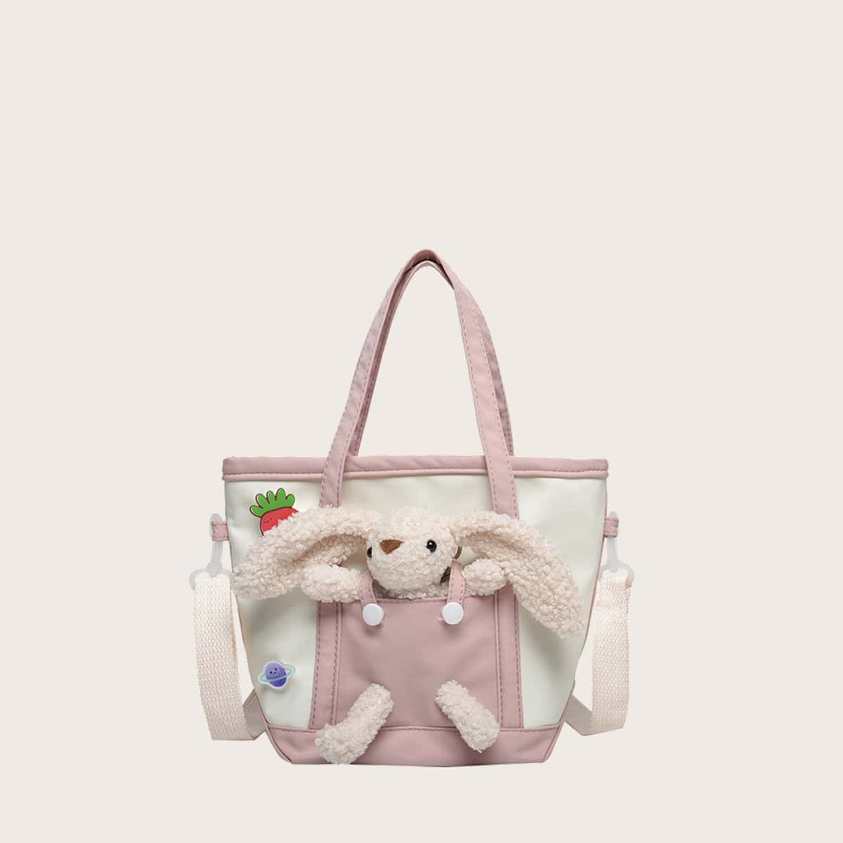 

Colorblock Cartoon Tote Bag, Multicolor