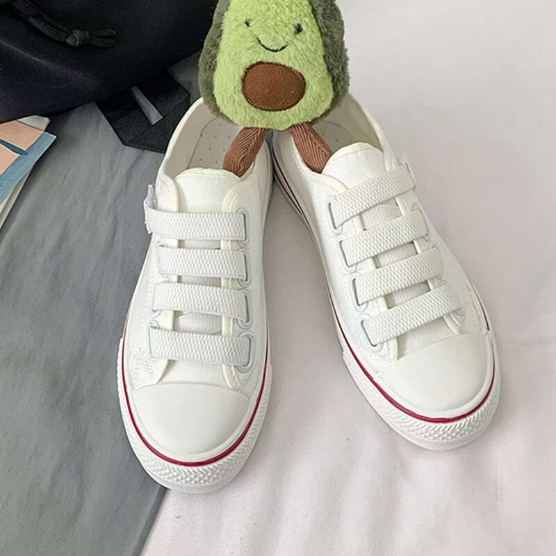 

Velcro Strap Canvas Sneakers, White