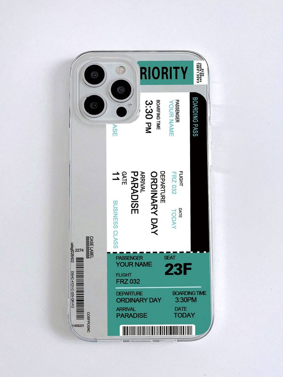 Airline Ticket Phone Case - Clear - View 1