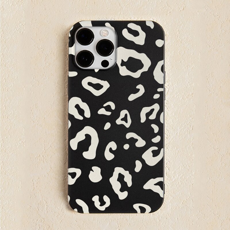 

Leopard Print Phone Case, Black and white