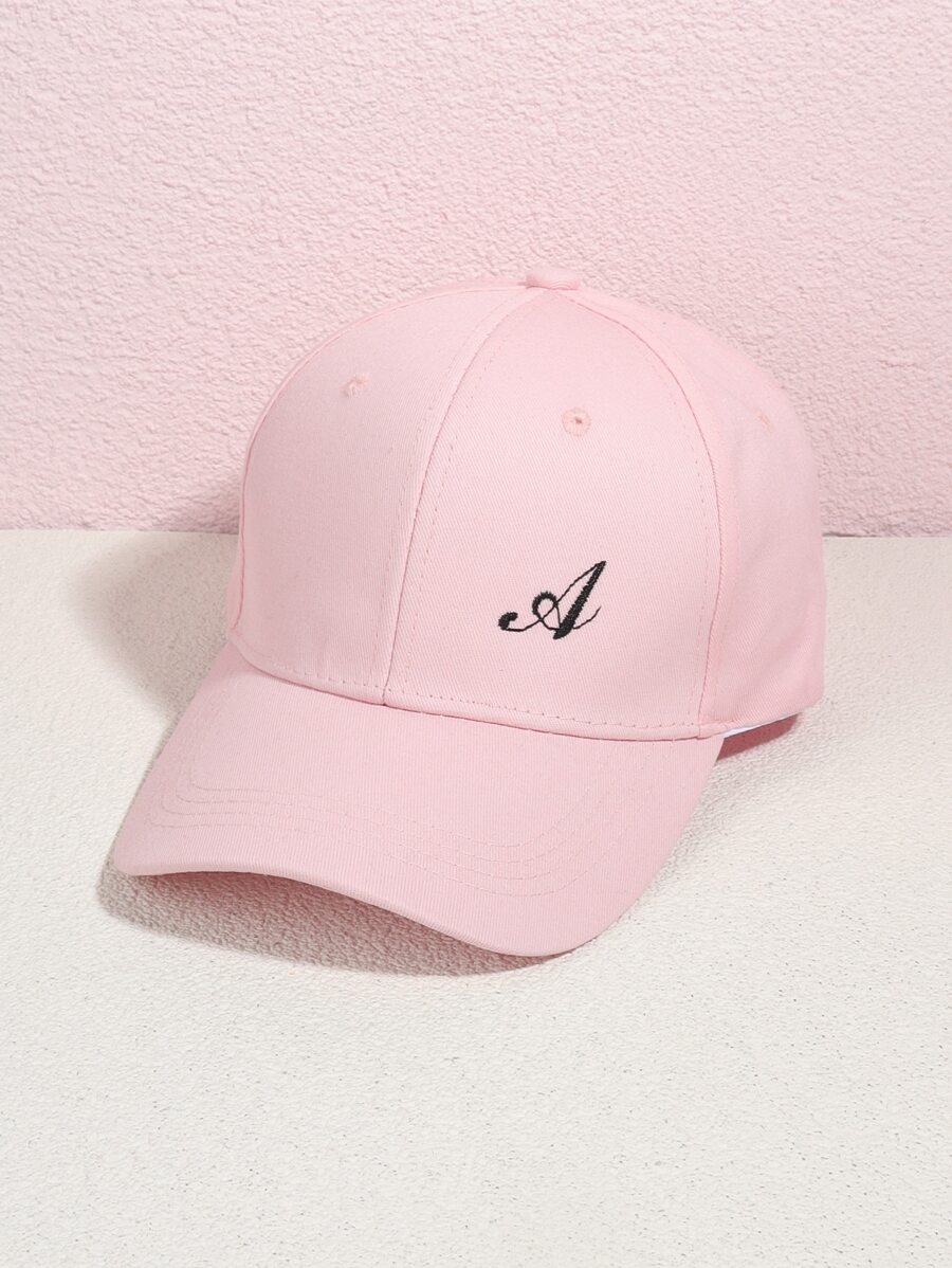 Letter Embroidered Baseball Cap - Pink - View 1