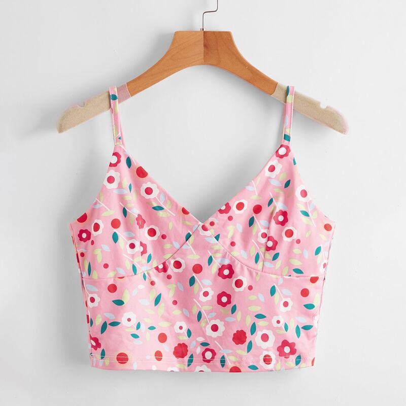 

Ditsy Floral Crop Cami, Pink