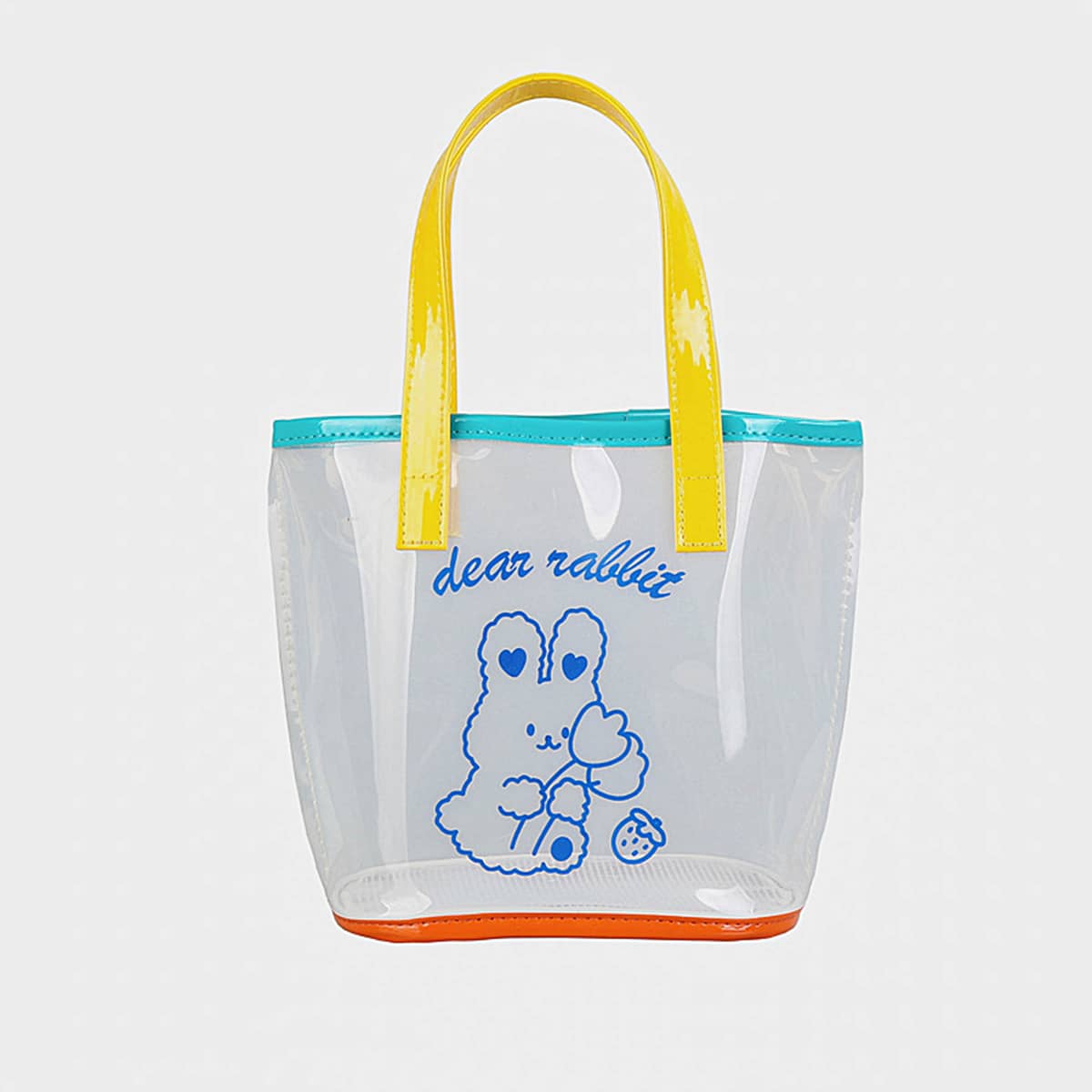 

Cartoon Rabbit Clear Tote Bag, Multicolor