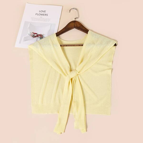 

Solid False Collar Shawl Shoulder, Yellow
