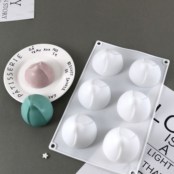

1pc 6 Hole Cake Mold, White