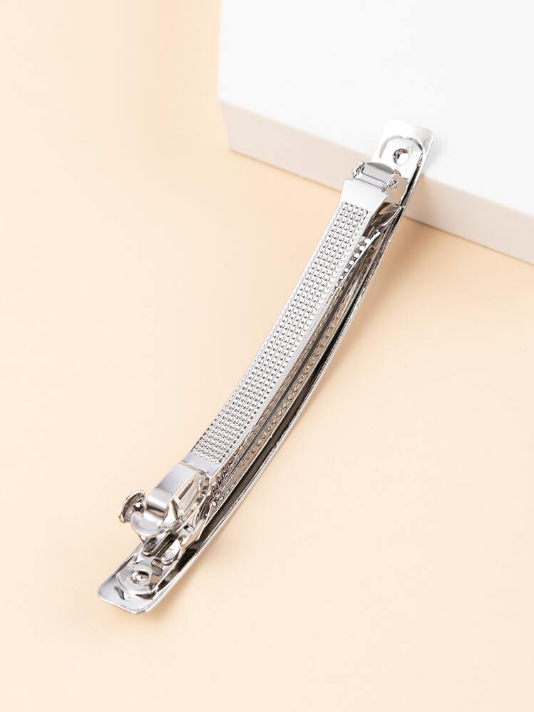 קליפ לשיער גיאומטרי - כסף - ראה 3