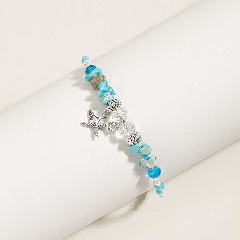 

Starfish Decor Bracelet, Blue