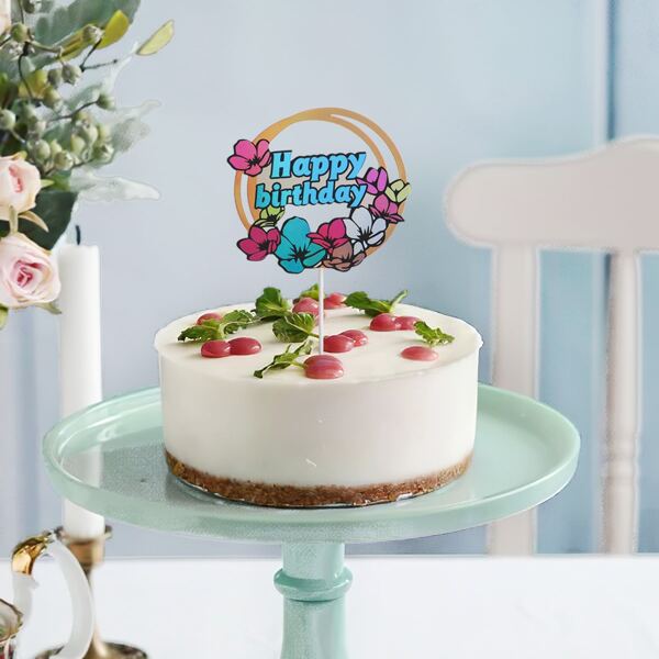 

1pc Slogan Graphic Birthday Cake Topper, Multicolor