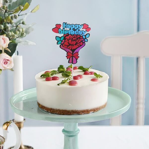

1pc Slogan Graphic Birthday Cake Topper, Multicolor