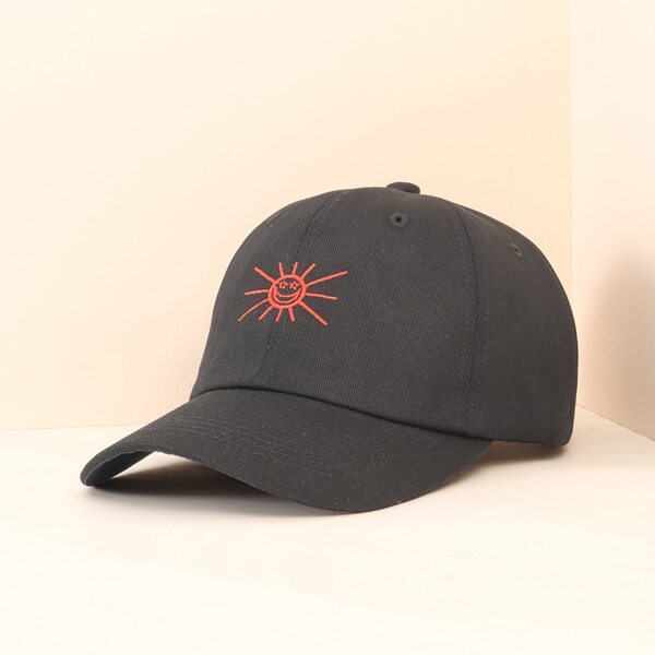 

Men Sun Embroidery Baseball Cap, Black