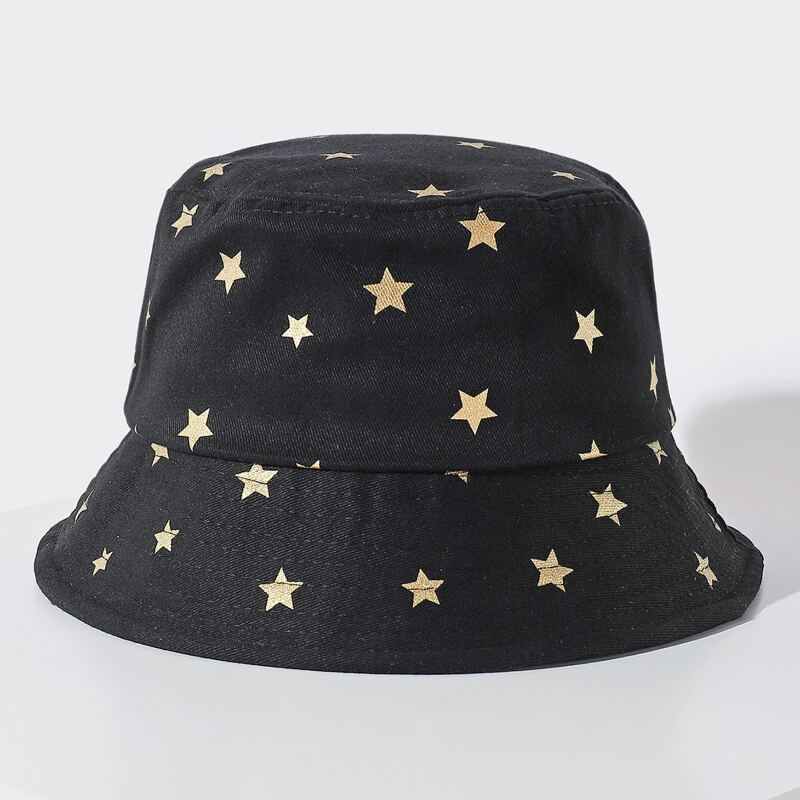 

Star Graphic Bucket Hat, Black