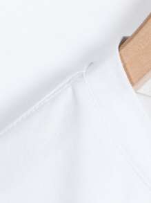 INAWLY Solid Crew Neck Tee - White - View 3