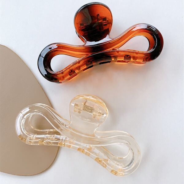 

2pcs Simple Hair Claw, Multicolor