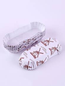 50入組風車印花麵包紙杯 - 白色 - 查看 4