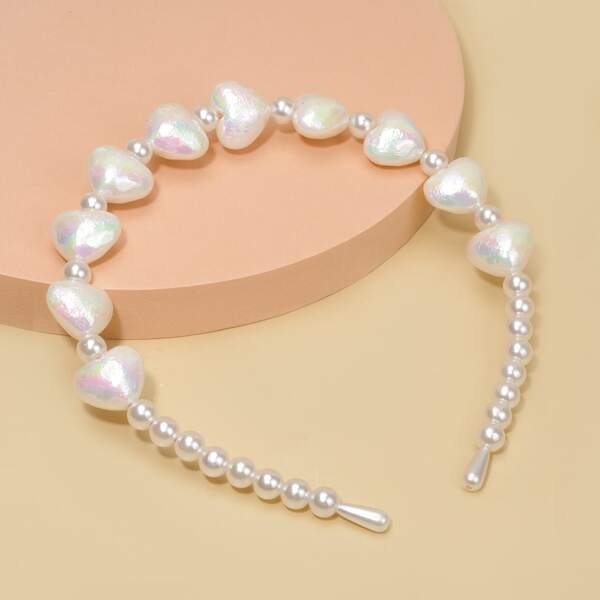 

Toddler Girls Faux Pearl Hair Hoop, White