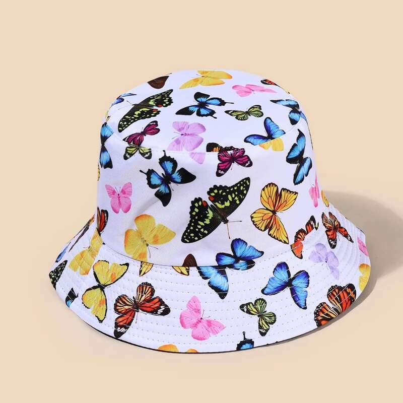 

Butterfly Graphic Bucket Hat, Multicolor