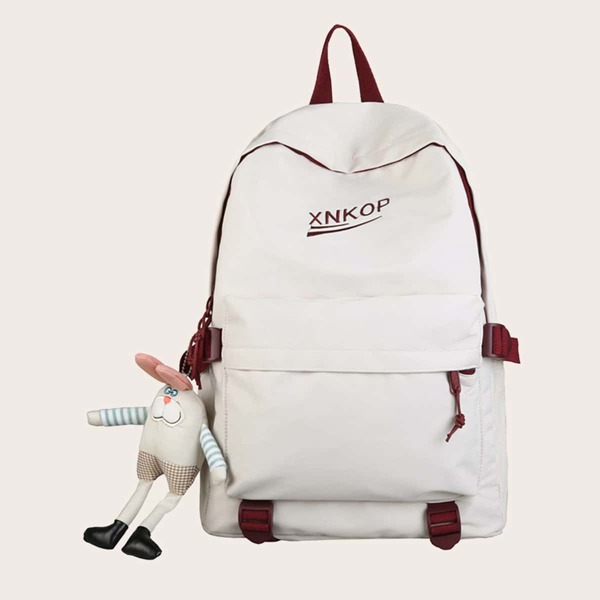 

Cartoon Charm Backpack, Beige