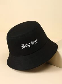 字母刺繡漁夫帽 - 黑色 - 查看 2