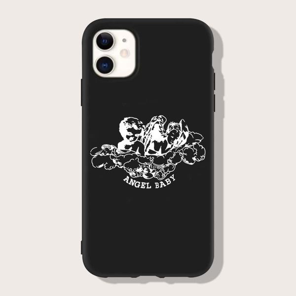 

Angel Pattern Phone Case, Black