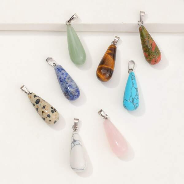 

8pcs Teardrop Shaped DIY Jewelry Pendant, Multicolor