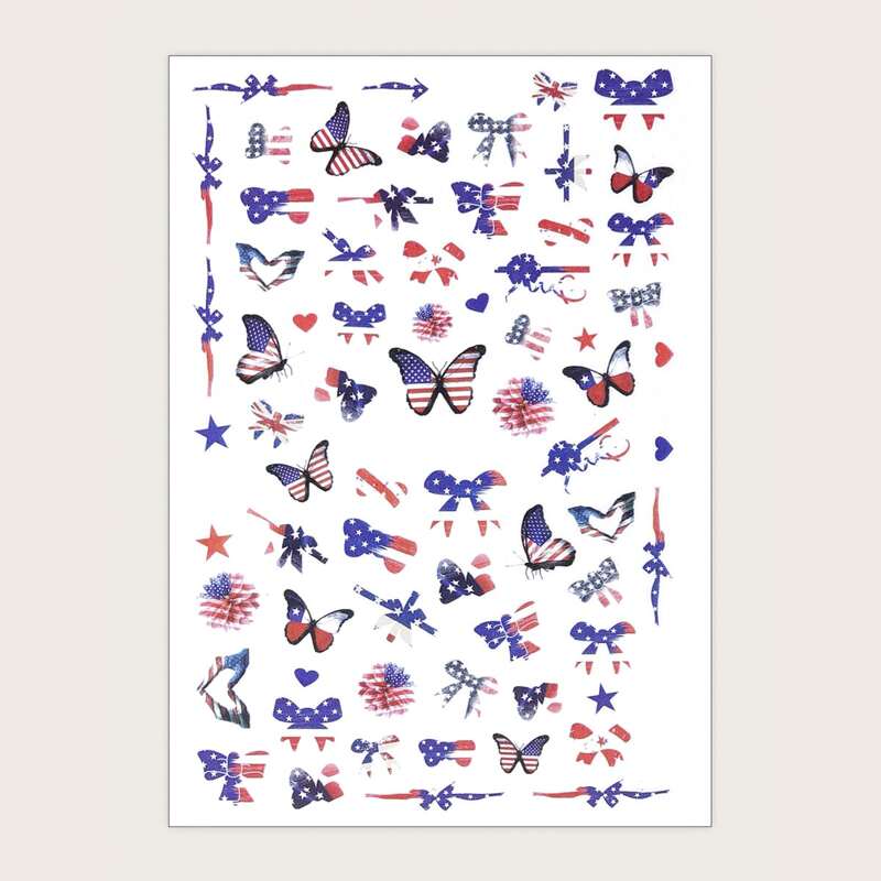

1sheet Butterfly Pattern Nail Art Sticker, Multicolor