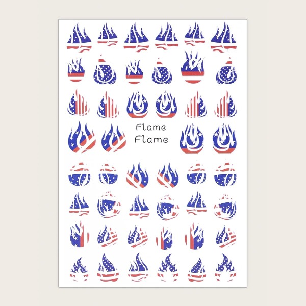 

1sheet Fire Pattern Nail Art Sticker, Multicolor