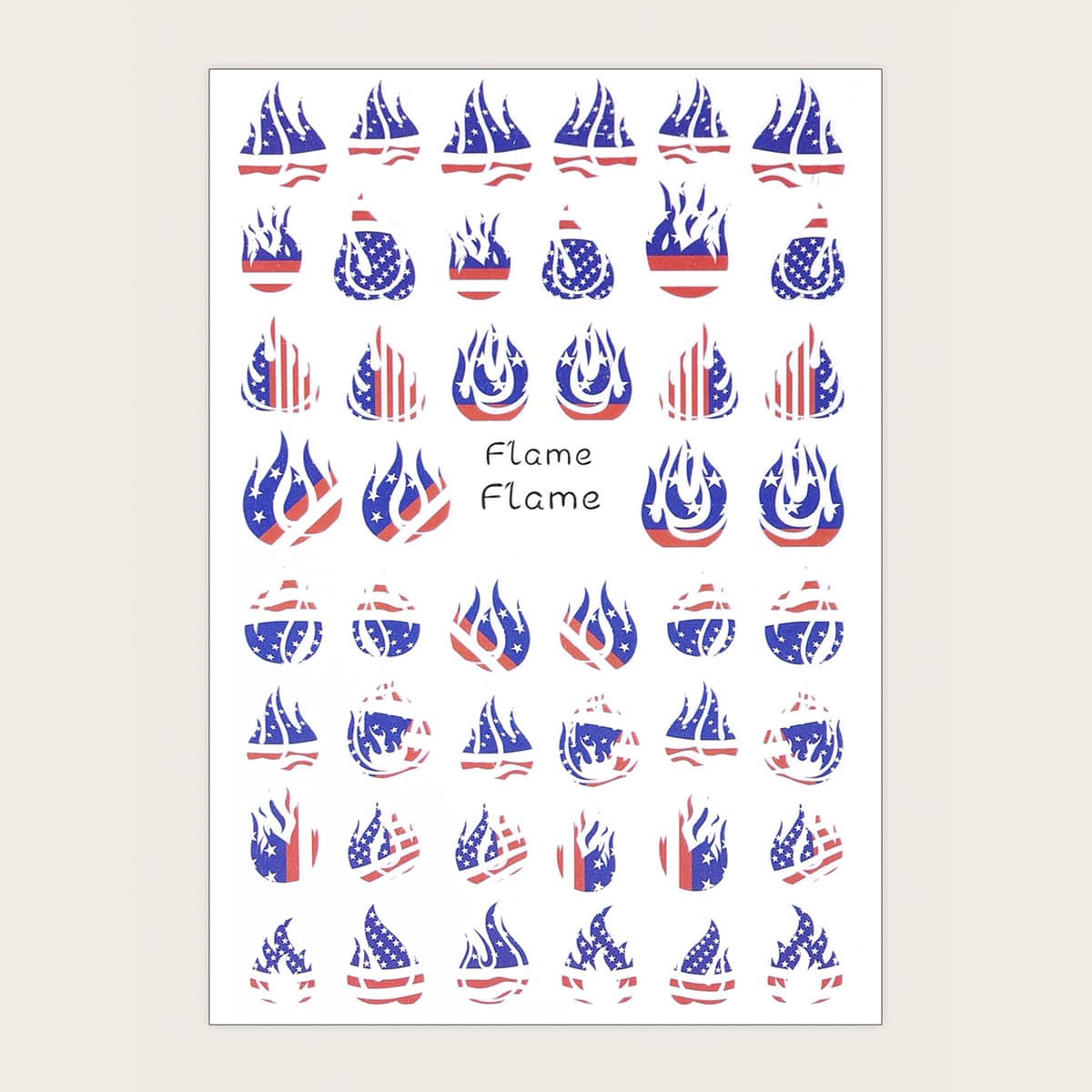 

1sheet Fire Pattern Nail Art Sticker, Multicolor