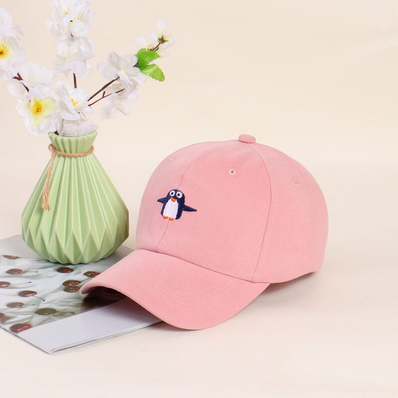 

Penguin Embroidery Baseball Cap, Dusty pink