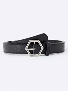 Geo Buckle Belt - Black - View 1
