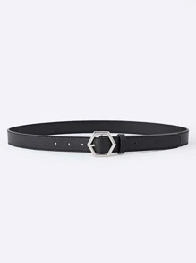 Geo Buckle Belt - Black - View 2