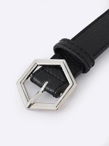 Geo Buckle Belt - Black - View 3